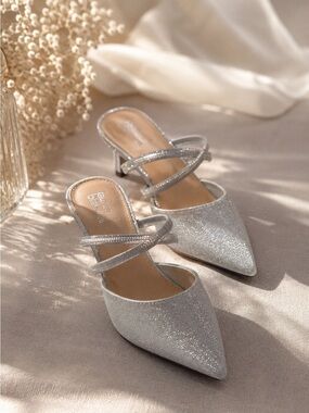 Lauren Blackwell Sparkling Silver Heels